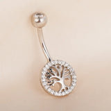 925 Silver Cabala Tree Navel Nail Belly Button Piercing Rings