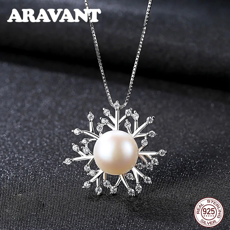 925 Silver Tree Of Life Zircon Pearl Necklace