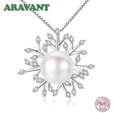 925 Silver Tree Of Life Zircon Pearl Necklace