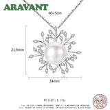 925 Silver Tree Of Life Zircon Pearl Necklace