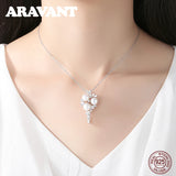925 Silver Tree Of Life Pearl Pendant Necklace Wedding Jewelry