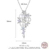 925 Silver Tree Of Life Pearl Pendant Necklace Wedding Jewelry