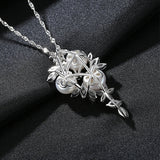 925 Silver Tree Of Life Pearl Pendant Necklace Wedding Jewelry