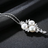 925 Silver Tree Of Life Pearl Pendant Necklace Wedding Jewelry