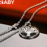925 Silver Tree Pattern Pendant Necklace 18-30 Inch Chain