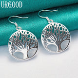 925 Silver Tree Pendant Earrings For Women Wedding Jewelry