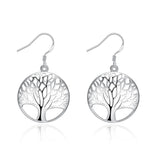 925 Silver Tree Pendant Earrings For Women Wedding Jewelry