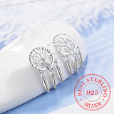 925 Silver Tree Tassel Feather Ear Drop Earrings