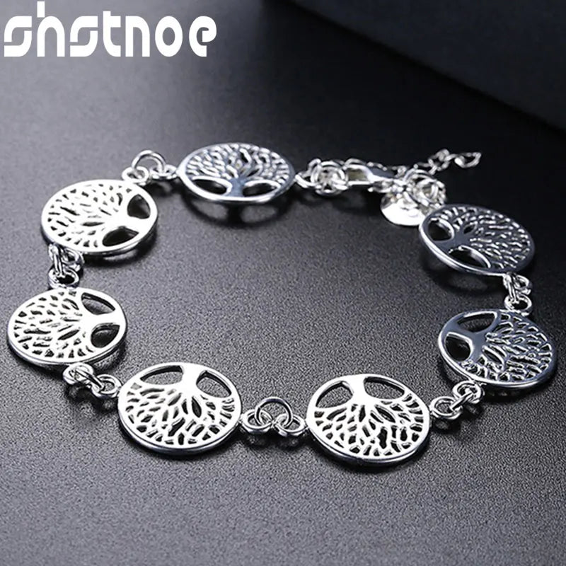925 Silver Tree of Life Bracelet for Women Birthday Gift