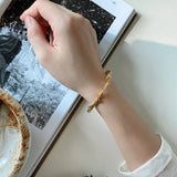 Geometric Chain Sterling Silver Bracelet for Women