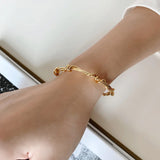 Geometric Chain Sterling Silver Bracelet for Women