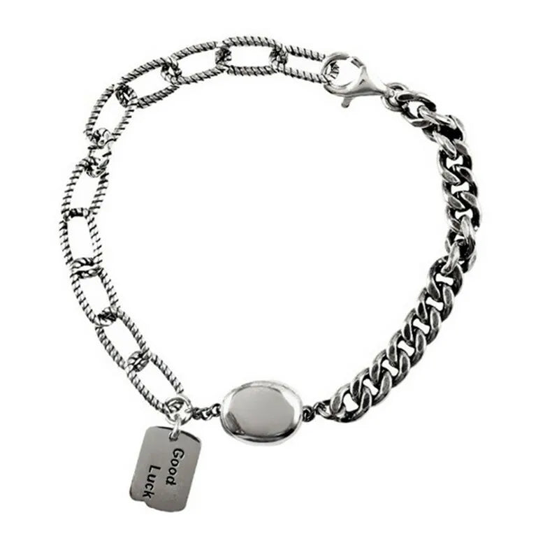 925 Silver Smiling Face Bracelet Women Vintage Fine Jewelry