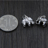 925 Sterling Silver Elephant Animals Pendant DIY Charms Vintage Jewelry