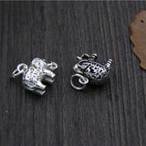 925 Sterling Silver Elephant Animals Pendant DIY Charms Vintage Jewelry