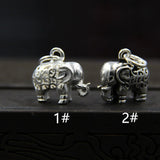 925 Sterling Silver Elephant Animals Pendant DIY Charms Vintage Jewelry