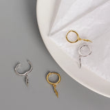 925 Silver Lightning Hoop Earrings with Drops
