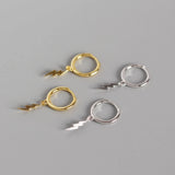 925 Silver Lightning Hoop Earrings with Drops