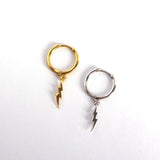 925 Silver Lightning Hoop Earrings with Drops