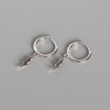925 Silver Lightning Hoop Earrings with Drops
