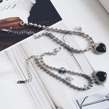 925 Silver Heart Bead Bracelet Women Jewelry