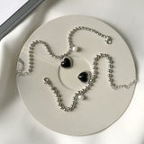 925 Silver Heart Bead Bracelet Women Jewelry