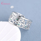 925 Silver Crystal Resizable Rings Women Wedding Engagement Jewelry
