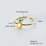 925 Silver Jewelry Set Pineapple Zirconia Women Necklace Earring Ring