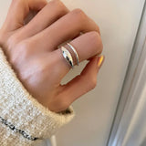 925 Silver Double Layer Ring with Pearls for Women
