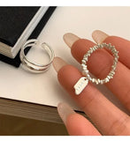 925 Silver Double Layer Ring with Pearls for Women