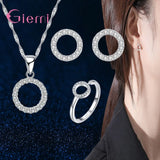 925 Silver Crystal Wedding Jewelry Set for Women