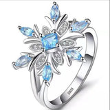 925 Silver Snowflake Crystal Jewelry Set For Women