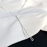 925 Silver Triangle Tassel Pendant Long Necklace Women Jewelry