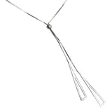 925 Silver Triangle Tassel Pendant Long Necklace Women Jewelry