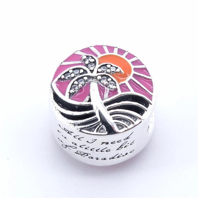 925 Silver Summer Hot Charm Sunset Crystal Beads for DIY Bracelet