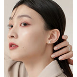 925 Silver Tulip Flower Screw Stud Earrings for Women