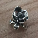 925 Silver Turtle Flower Rose Charm Bead European DIY Bracelet Jewelry
