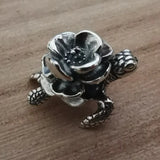 925 Silver Turtle Flower Rose Charm Bead European DIY Bracelet Jewelry