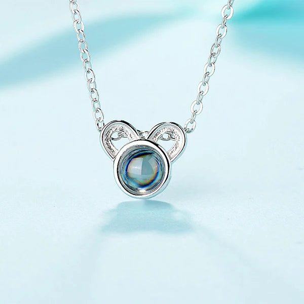 925 Silver 12 Animal Necklace 100 Languages I Love You Projection
