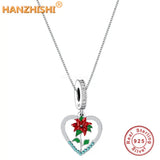 925 Silver Twelve Flowers Seasons Pendant Necklace