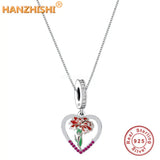 925 Silver Twelve Flowers Seasons Pendant Necklace
