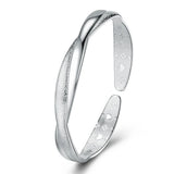 925 Silver Twining Women Cuff Bracelet Bangles
