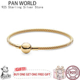 925 Silver Twinkling Woven Round Button Pan Bracelet