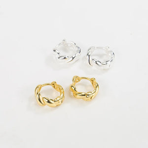 925 Silver Twist Hoop Earrings French Style Ins Light Personalized Earrings
