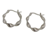 925 Silver Twist Lines Earrings Vintage Jewelry Party Accessories