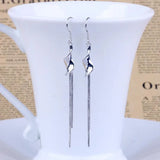 925 Silver Twist Tassel Drop Earrings Gift S-E66