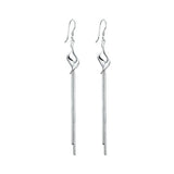 925 Silver Twist Tassel Drop Earrings Gift S-E66