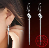 925 Silver Twist Tassel Drop Earrings Gift S-E66