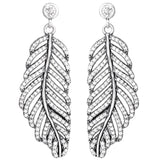925 Silver Twist Of Faith Statement Feathers Marquise Rainbow Arcs Love Jewelry