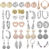 925 Silver Twist Of Faith Statement Feathers Marquise Rainbow Arcs Love Jewelry