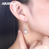 925 Silver Twist Pearl Drop Earrings Wedding Jewelry Gift